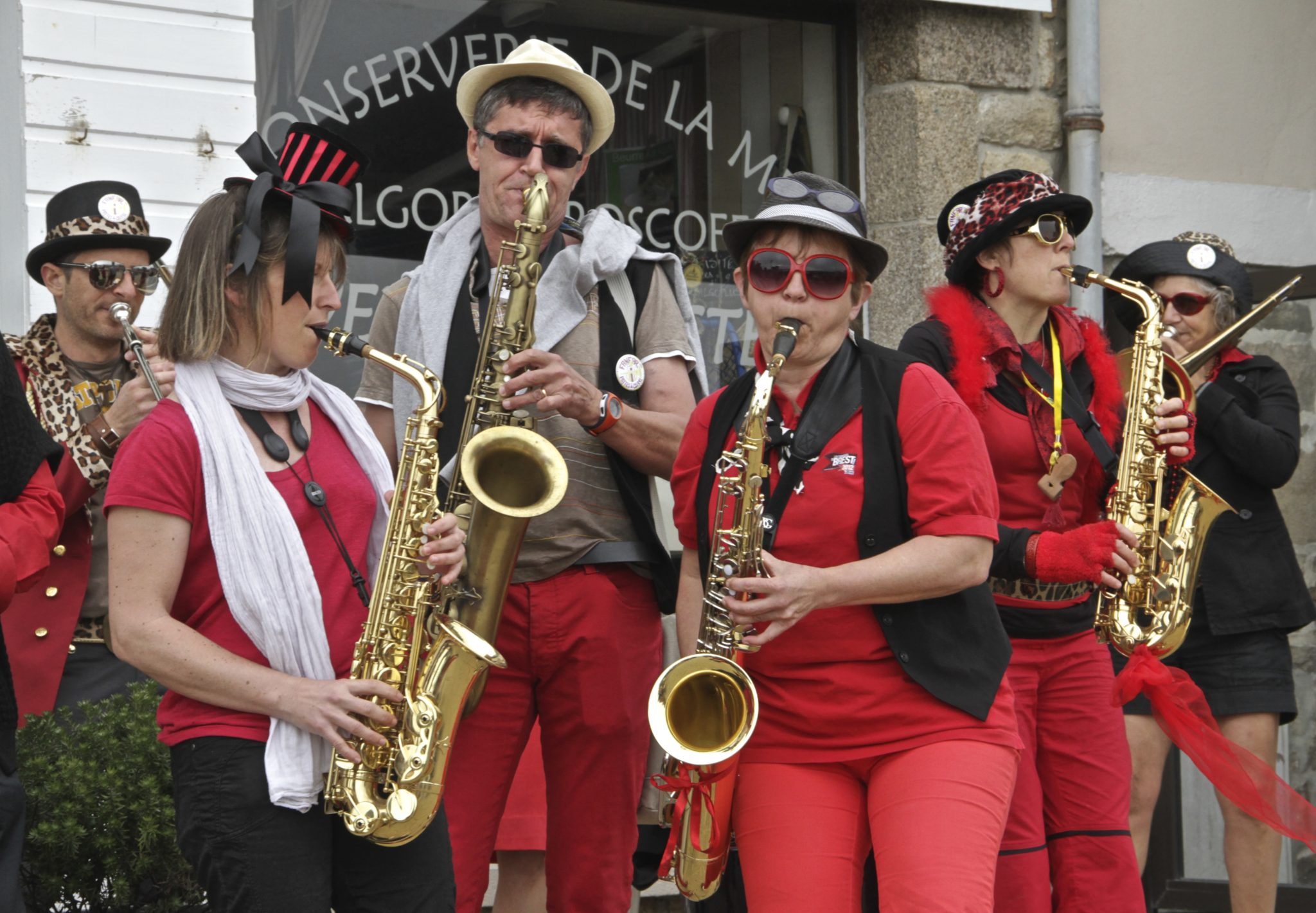 A brass band reception!